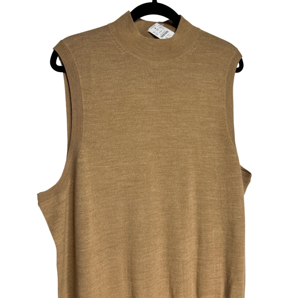 J.Crew Merino Blend Sleeveless Mock Neck Sweater Brown Size‎ 3XL Retail: $69 NWT
